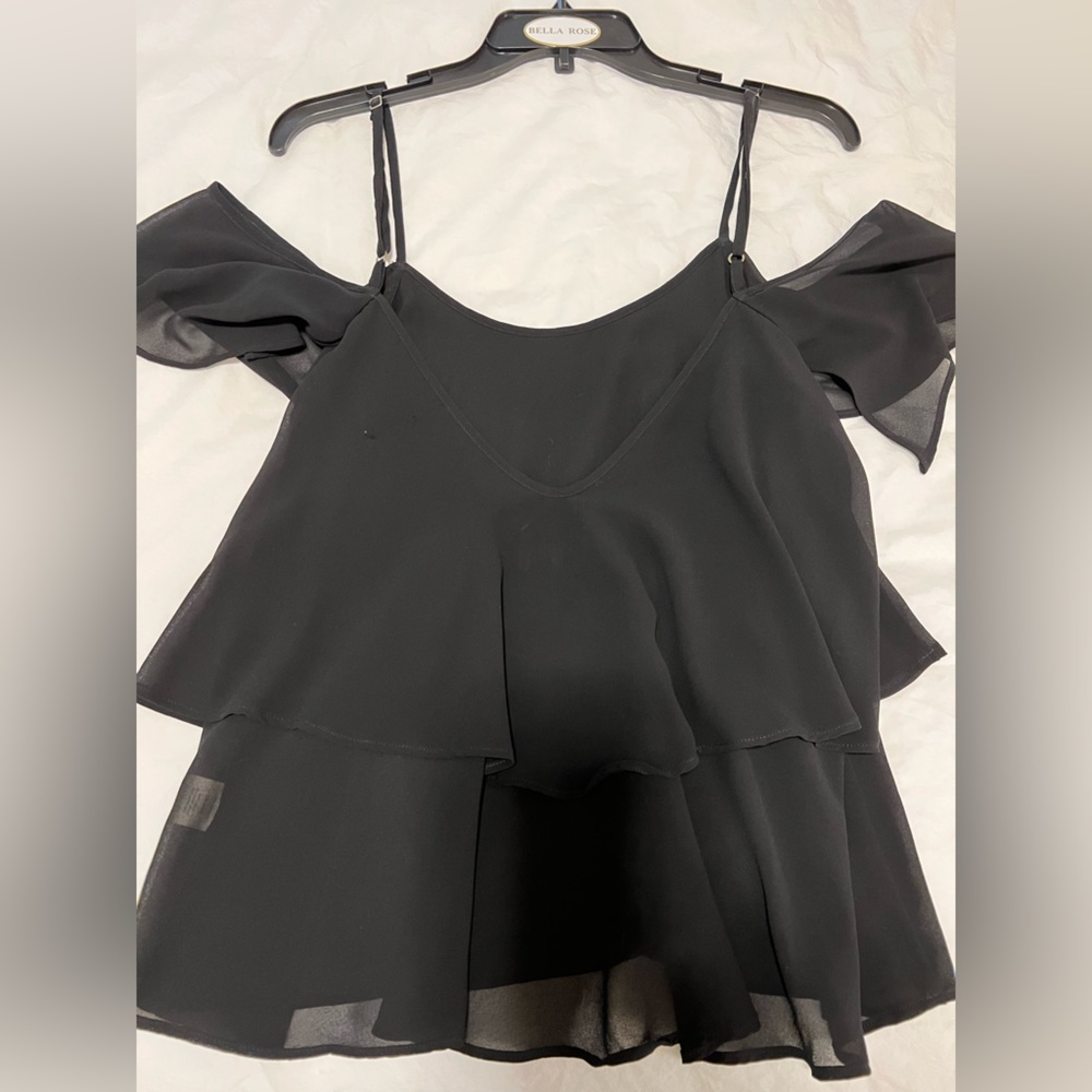 Show Me Your MuMu sheer black off the shoulder top, size small